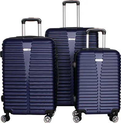Produktbild von LEX 3er Kofferset Trolley ABS (55x37x24cm, 65x43x27cm, 75x49x29cm) MC3077 BLAU