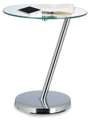 Runder Beistelltisch Glas, 52x45 cm, silber