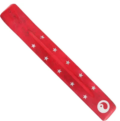 Produktbild von Räucherstäbchenhalter aus Holz - 1 Stück - bedruckt - Yin Yang rot