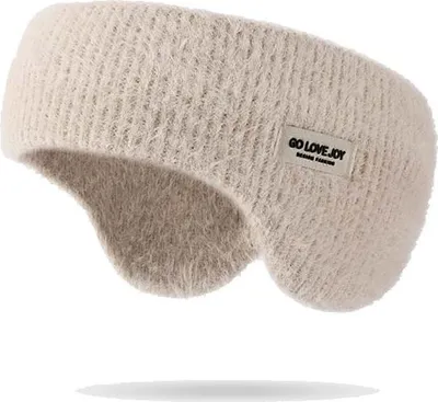 Produktbild von Ohrenschützer aus Wolle, Khaki - Bequemes Damen Stirnband mit Weichem Innenfutter, Winddicht und Wärmend