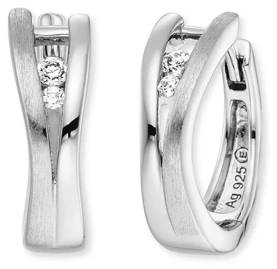 Produktbild von Damen Creole Engelsrufer Xena 16mm Sterling Silber Zirkonia Clipverschluss