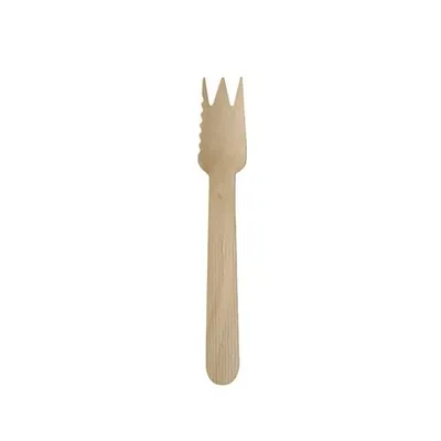 Produktbild von Kuchen- und Snackgabeln, Holz "pure" 14 cm mit einseitig gezacktem Rand