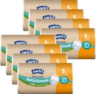 Produktbild von 8x Swirl Tragegriff Müllbeutel 5L ( 40 stk./Rolle )