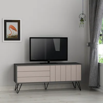 Obrázek produktu pro Televizní stolek KYOKU, antracit / světlá mocca