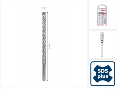 Produktbild von Bosch 2 608 576 150, Bohrer, Schneckenbohrerbit, Drehung der rechten Hand, 8 mm, 215 mm, Beton, Mauerwerk