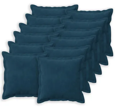 Image de vidaXL Coussins avec taies HOUTEN, 12 pièces, bleu, velours