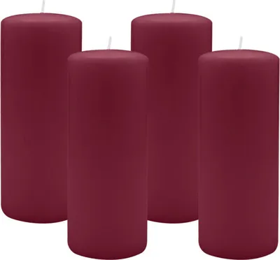 Produktbild von 4er Set Adventskranzkerzen Burgund Rotbraun Ø 80 x 200 mm