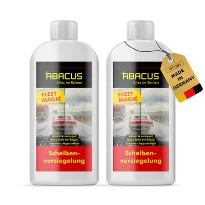 Produktbild von ABACUS® Fleet Magic® Scheibenversiegelung Auto Glasversiegelung Nanoversiegelung Regenabweiser mit Lotus-Effekt 2 x 250ml Scheibenversiegelung