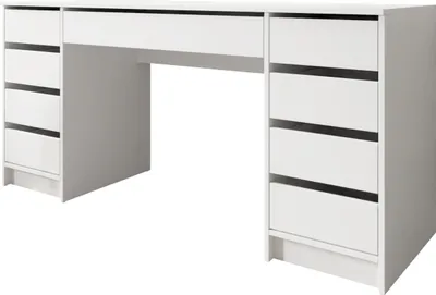 Produktbild von MIRJAN24 Schreibtisch und Schminktisch Ada Bis, Schlafzimmer Kosmetiktisch mit neun Schubladen (Farbe: Weiß)