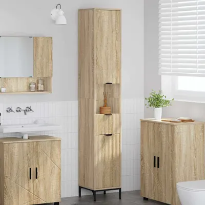 Obrázek produktu pro vidaXL Koupelnová skříňka s úložným prostorem Sonoma dub 31,5 x 33 x 190 cm