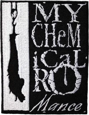 Immagine prodotto di My Chemical Romance - Hangman - Toppa da stirare, tessuto RO12889 (Taglia unica) (Nero/Bianco)
