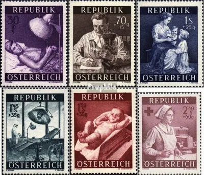 Produktbild von Briefmarken Österreich 1954 Mi 999-1004 (kompl.Ausg.) postfrisch Gesundheit