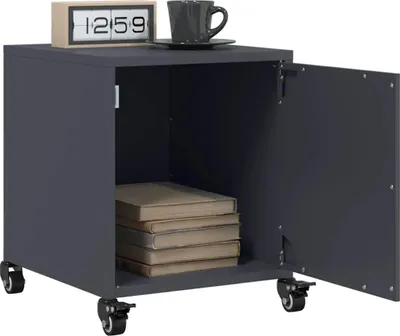 Image de vidaXL Tables de nuit 2 pcs. Anthracite 36x39x43,5 cm Acier