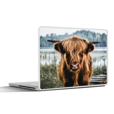 Produktbild von MuchoWow® Laptop Aufkleber Sticker Cover Kühe - Schottische Hochlandbewohner - Braun - Natur 40x30 cm - Laptop Dekoration - Selbstklebend