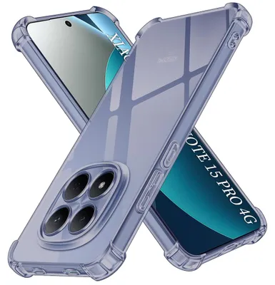 Produktbild von Techsuit – Stoßfestes transparentes Silikon-Schutzcase für Xiaomi Redmi Note 15 Pro 4G – rauchschwarz