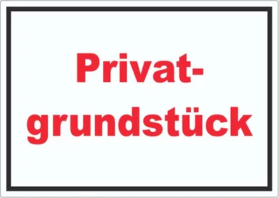 Produktbild von Privatgrundstück Schild rot-weiß-schwarz A2 (420x594mm)