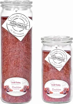 Produktbild von Candle Factory Kerzen-Set Zimtstern Big + Mini Jumbo Duftkerze Dekokerze