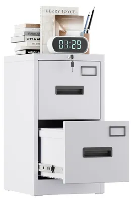 Produktbild von Metall-Archivschrank - 2 Schubladen, weiß - 40 cm breit - Aufstellmontage