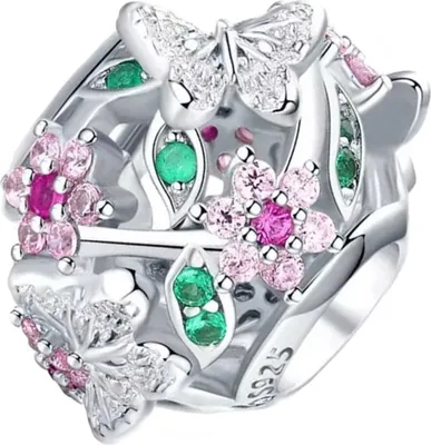 Immagine prodotto di Ciondolo Pandora con fiori primaverili e farfalle, argento 925, Trusky Charms