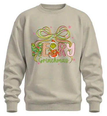Imagen del producto de "Feliz Grinchmas", "Navidad del Grinch", sudadera o jersey divertido, con estampado de lazo colorido, uni, diseño de naturaleza
