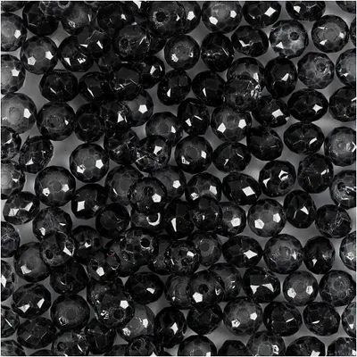 Produktbild von Glasschliffperlen, D 4 mm, Lochgröße 1 mm, Grau, 45 Stk/ 1 Pck [HOB-60983]