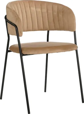 Productafbeelding van Mica Decorations Moony eetkamerstoel – Fluweel – Beige