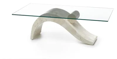 Immagine prodotto di Tavolino da Soggiorno 120x70x40 cm in Vetro Temperato Dove Trasparente