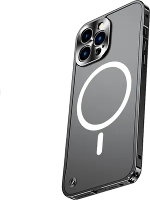 Produktbild von INF Coole schwarze magnetische Aluminiumrahmenhülle mit Seepferdchenschnalle für iPhone 17