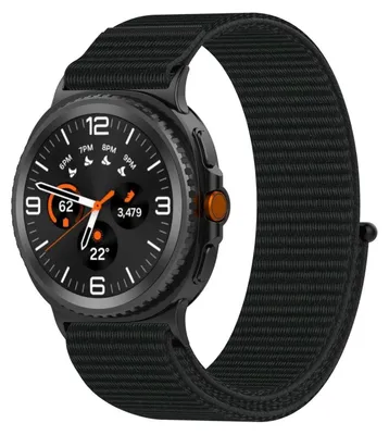 Obrázok produktu pre Pre Samsung Galaxy Watch 8 / 8 Classic / Ultra 2 Nylonový elastický náhradný remienok na suchý zips Black