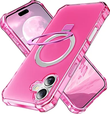 Produktbild von iPhone 17 Hülle - Coverup ShockProof TPU Back Cover mit MagSafe Compatible Ring Kickstand - Pink