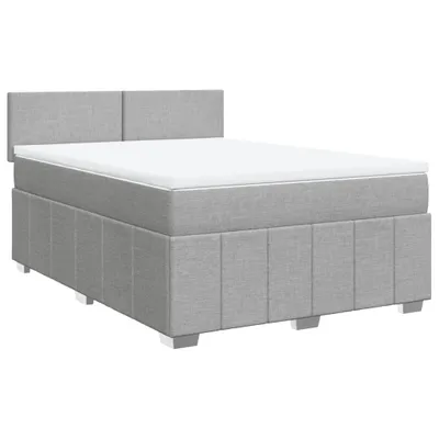 Produktbild von vidaXL Boxspringbett mit Matratze Hellgrau 160x200 cm Stoff