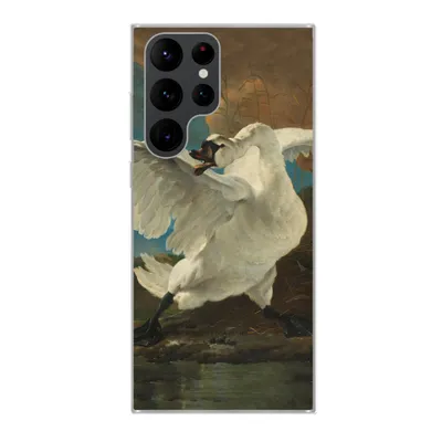 Produktbild von MuchoWow® Handyhülle Schutzhülle Hülle für Samsung Galaxy S22 Ultra Der bedrohte Schwan - Gemälde von Jan Asselijn Silikon Softcase Handy Hülle - Abbildung