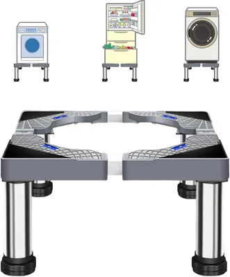 Produktbild von Untergestell Geräteuntergestell Waschmaschinensockel Podest für Kühlschrank, Trockner und Gefrierschrank Bärenlast 150kg,höhenverstellbar 18–21cm