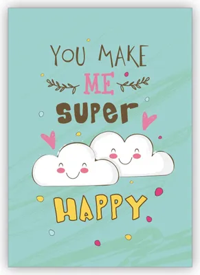 Produktbild von Fröhliche Liebeskarte für frisch Verliebte: you make me super happy
