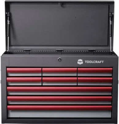 Produktbild von TOOLCRAFT 887090 Werkstattwagen Herstellerfarbe: Grau, Anthrazit, Rot