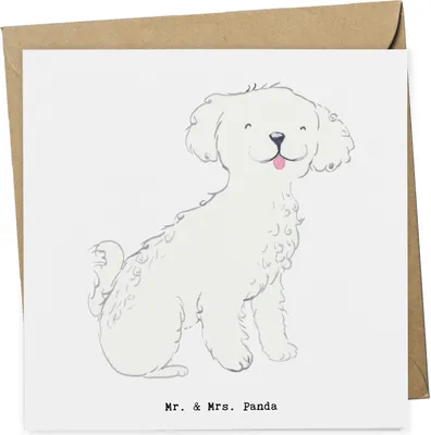 Produktbild von Mr. & Mrs. Panda Klappkarte Bichon Frisé Moment - Weiß - Geschenk, faltkarte, Glückwunschkarte, doppelkarte, Grußkarte, anlasskarte
