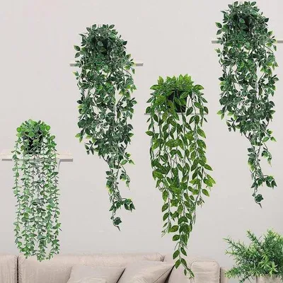 Produktbild von Famanu Set von 4 Kunstpflanzen mit Töpfen - Für Innen und Außen