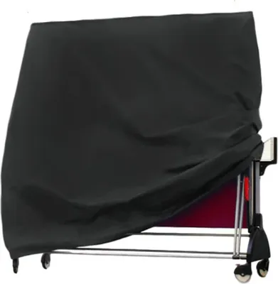 Produktbild von Wasserdichte und staubdichte Outdoor-Tischtennisplatte Abdeckung 165x70x185cm, Tischtennisplatte Abdeckung 420D Oxford, Schwarz