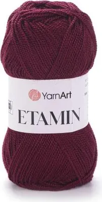 Produktbild von YarnArt Etamin 435 – Feines Häkelgarn in Weinrot – Ideal für Amigurumi & Spitzenprojekte, 100%.Polyacryl, 30g / 180m