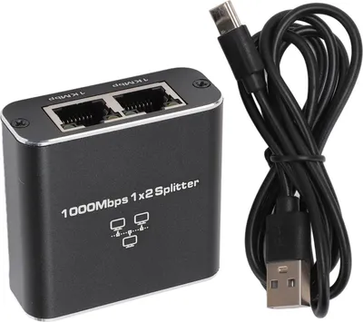 Obrázek produktu pro Gigabitový ethernetový rozbočovač 1 až 2 1000Mbps RJ45 TYP C Rozšíření síťových portů LAN Internet Splitter