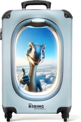 Produktbild von Handgepäckkoffer ultraleicht, 36 Liter, 55x40x20 cm, mit Dino-Motiv für Kinder