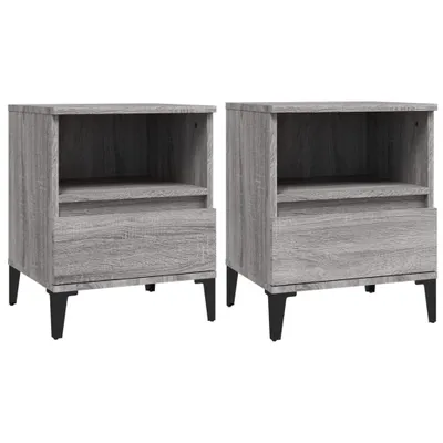 Produktbild von Nachttische 2 Stk. Grau Sonoma 40x35x50 cm