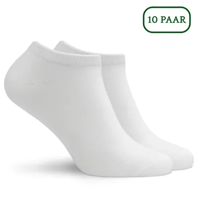 Productafbeelding van Hipperboo® Bamboe Sneakersokken - 10 Paar - Maat 39-42 - Wit - Dames en Heren Sokken - Naadloos - Enkelsokken - Korte Sokken - Antibacterieel