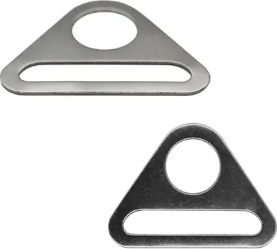 10 Metall Triangeln Dreiecke silberfarbene Ringe für Gurtband, Variantenwahl 38x30