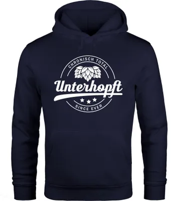 Produktbild von Unterhopft Pullover mit Kapuze Hoodie Herren Moonworks® navy L