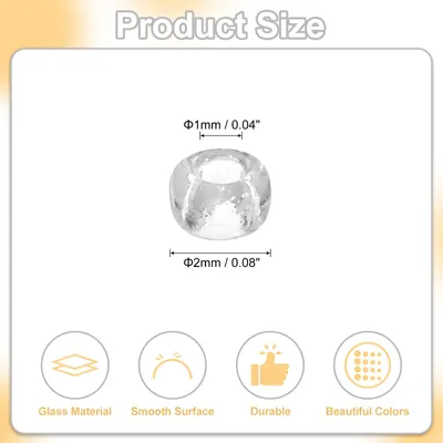 Produktbild von 2000 Stš¹ck Glasperlen zum Auff?deln, 2 mm Mini Perlen Set fš¹r Armb?nder Selber Machen Glas Bugle Perlen fš¹r DIY Ohrringe, Halsketten, Armb?nder, Schmuckherstellung, Klar Wei?