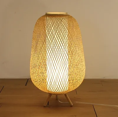 Image de Fine Asianliving Lampe en Bambou fait main - Isha D38xH60cm