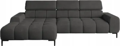 Produktbild von DomoHome Polster Eck-Couch L-Form Linke Seite | 177x270 cm | Ecksofa mit Schlaffunktion Schlafsofa Bettfunktion Kleine 3 Sitzplätze Verstellbare Kopfstützen Verstellbarer Sitz | Graphit