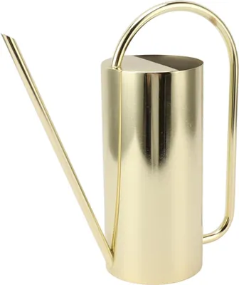 Produktbild von 1500 Ml Edelstahl Gießkanne mit langem Auslauf für drinnen und draußen - Ideal für Zimmerpflanzen, Gartenblumen und Sukkulenten - Gold.