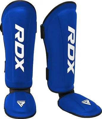 Produktbild von RDX Schienbeinschoner Kickboxen, Genehmigt SMMAF SATRA, Schienbeinschützer Thaiboxen Kampfsport Spannschützer, Maya Hide Leder, Schienbeinschutz Polster Muay Thai MMA Shin Guard Sparring, Herren Damen